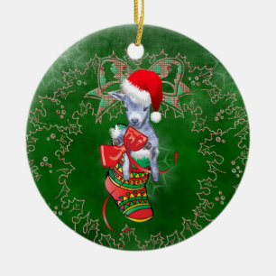 Cute Baby Goat in Stocking Christmas Ornament