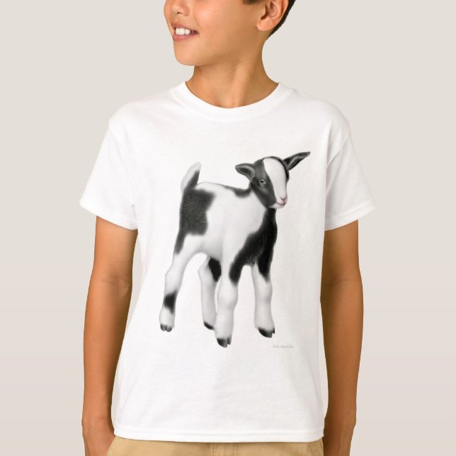Cute Baby Goat Kids T-Shirt (Front)