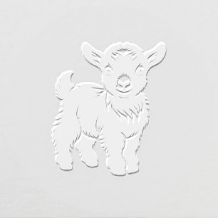 Cute Baby Goat Standing #2 Image Only No Text Embosser