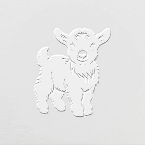 Cute Baby Goat Standing #2 Image Only No Text Embosser