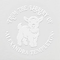 Cute Baby Goat Standing #2 Round Library Book Name