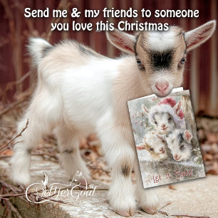 Cute Baby Goats - Snow Babies 7 Christmas Holiday Card