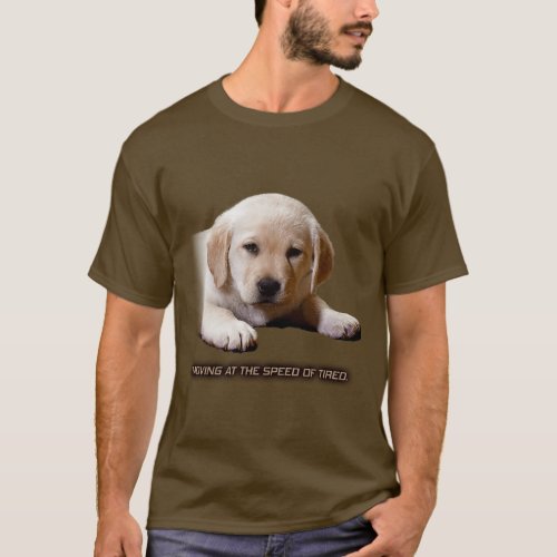 Cute baby Golden Lab Puppy looking really tired T_Shirt