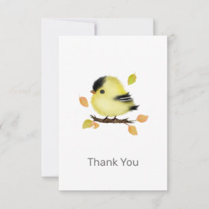 Cute Baby Goldfinch Bird Thank You Note card
