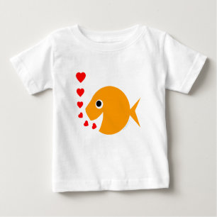 Cute Baby Goldfish Blowing Kisses Like Bubbles Baby T-Shirt