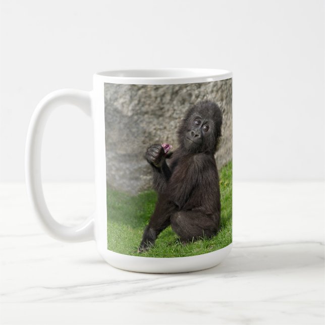 Cute Baby Gorilla Coffee Mug (Left)