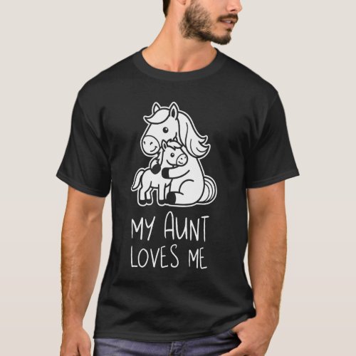 Cute Baby & Grandma My Aunt Loves Me Horse Long Sl T-Shirt