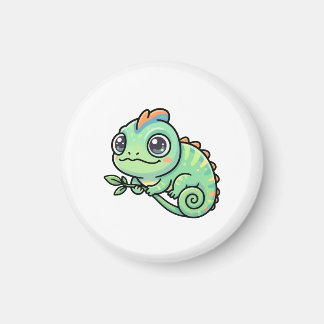Cute Baby Green Chameleon Magnet