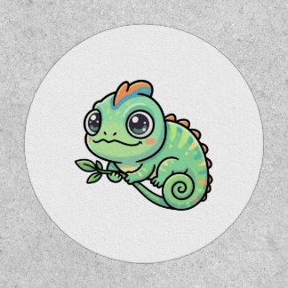 Cute Baby Green Chameleon Patch