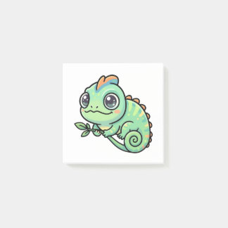 Cute Baby Green Chameleon Post-it Sticker Notes