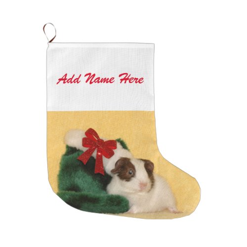 Cute Baby Guinea pig Christmas Large Christmas Stocking