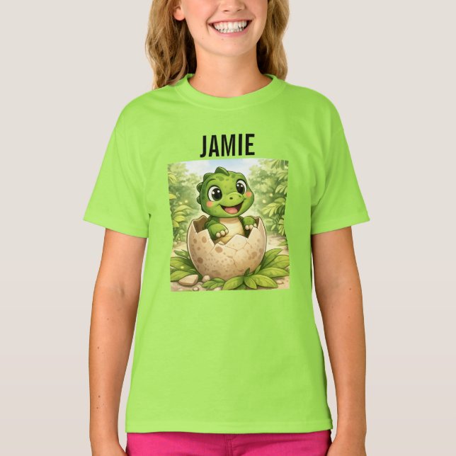 Cute Baby Hatchling Dinosaur T-Shirt (Front)
