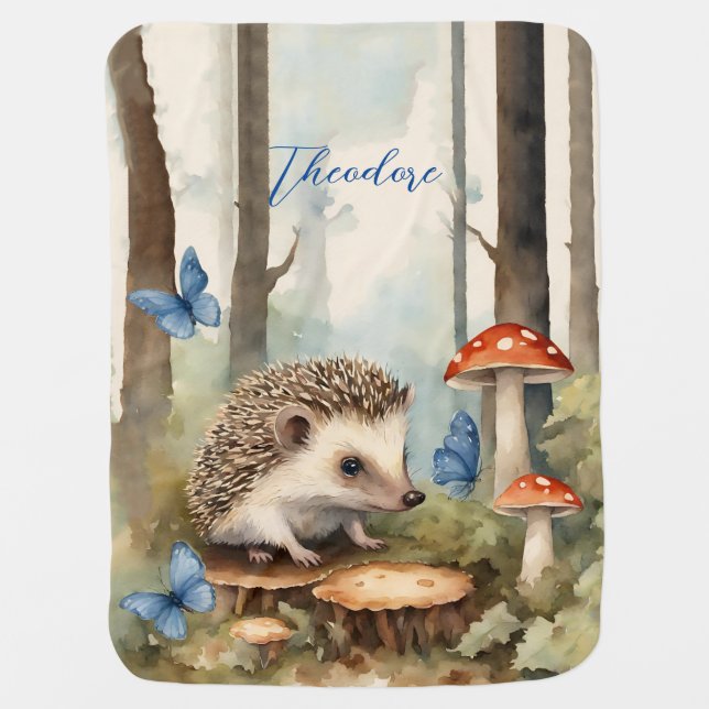 Cute Baby Hedgehog  Blanket (Front)