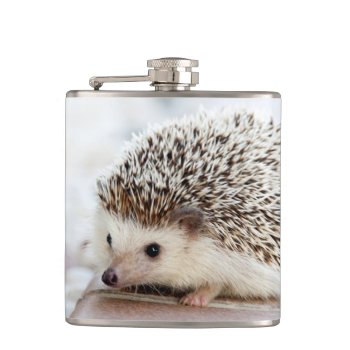 Cute Baby Hedgehog Flask by MissMatching at Zazzle