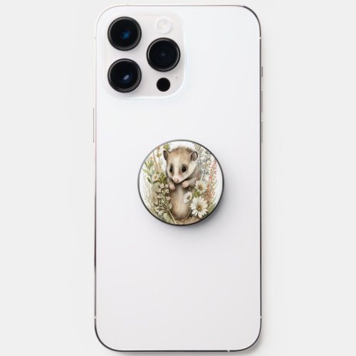 Cute Baby Hedgehog in Wildflowers PopSocket