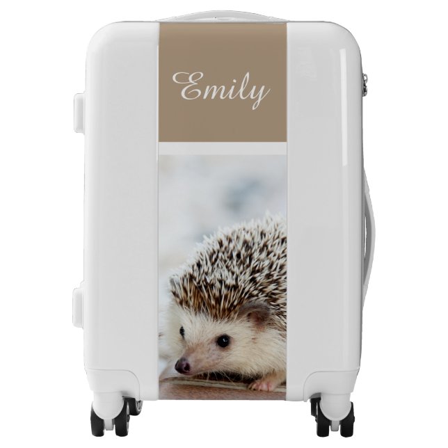Cute Baby Hedgehog Photo Luggage (Front)