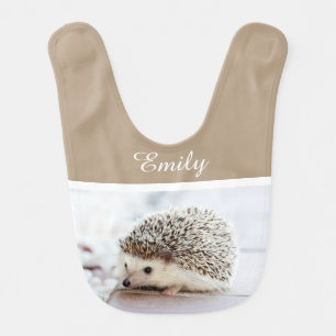 Cute Baby Hedgehog Photo Personalised Bib