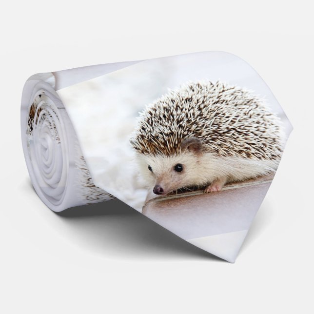 Cute Baby Hedgehog Photo Template Neck Tie (Rolled)