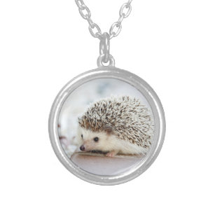Cute Baby Hedgehog Silver Plated Necklace