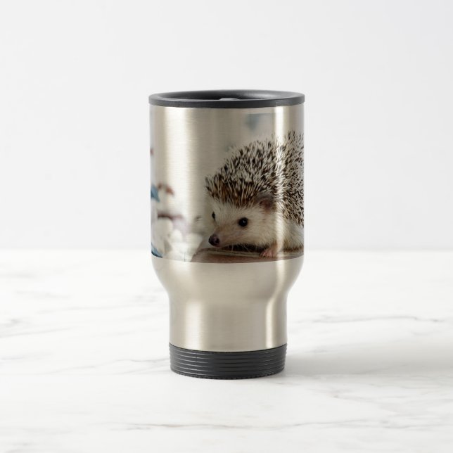 Cute Baby Hedgehog Travel Mug (Center)