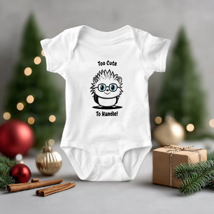 Cute Baby Hedgehog with Glasses Illustration Bodysuit