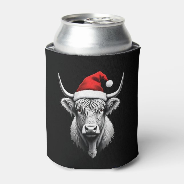 Cute Baby Highland Cow Christmas Santa Gifts Xmas  Can Cooler (Can Front)