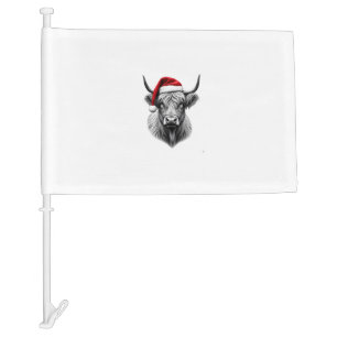 Cute Baby Highland Cow Christmas Santa Gifts Xmas Car Flag