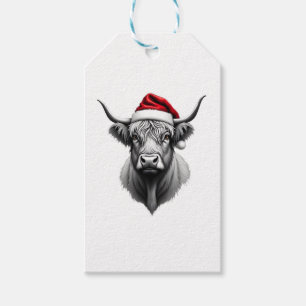 Cute Baby Highland Cow Christmas Santa Gifts Xmas  Gift Tags