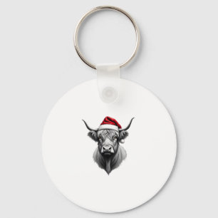 Cute Baby Highland Cow Christmas Santa Gifts Xmas  Keychain