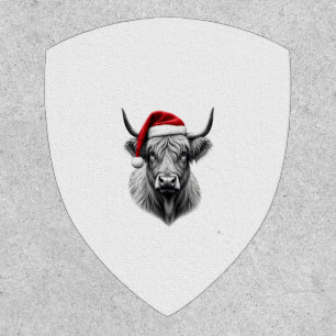 Cute Baby Highland Cow Christmas Santa Gifts Xmas Patch
