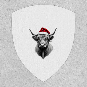 Cute Baby Highland Cow Christmas Santa Gifts Xmas Patch