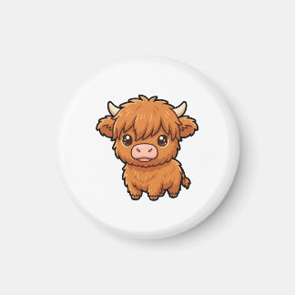 Cute Baby Highland Cow Magnet