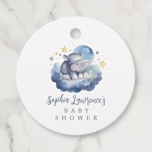 Cute Baby Hippo Baby Shower Favor Tags