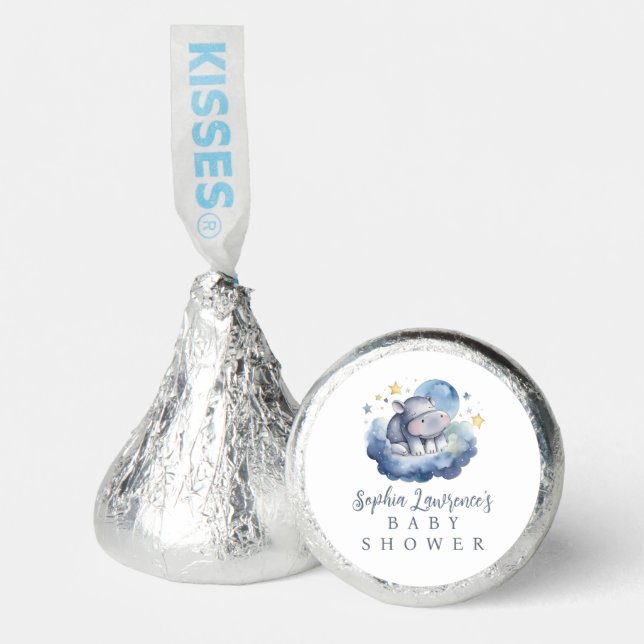 Cute Baby Hippo Baby Shower Hershey®'s Kisses® (Front)