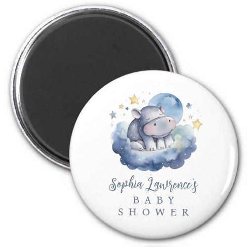 Cute Baby Hippo Baby Shower Magnet