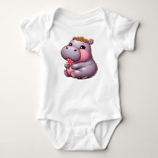 Cute Baby Hippo Baby Wear Bodysuit