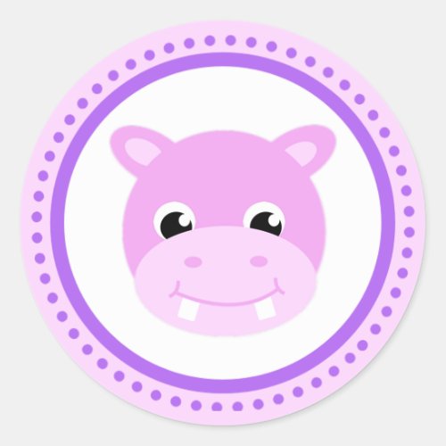 Cute Baby Hippo Cartoon Stickers