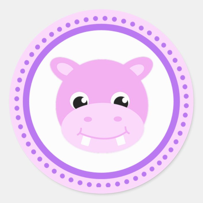 Cute Baby Hippo Cartoon Stickers Zazzle Com