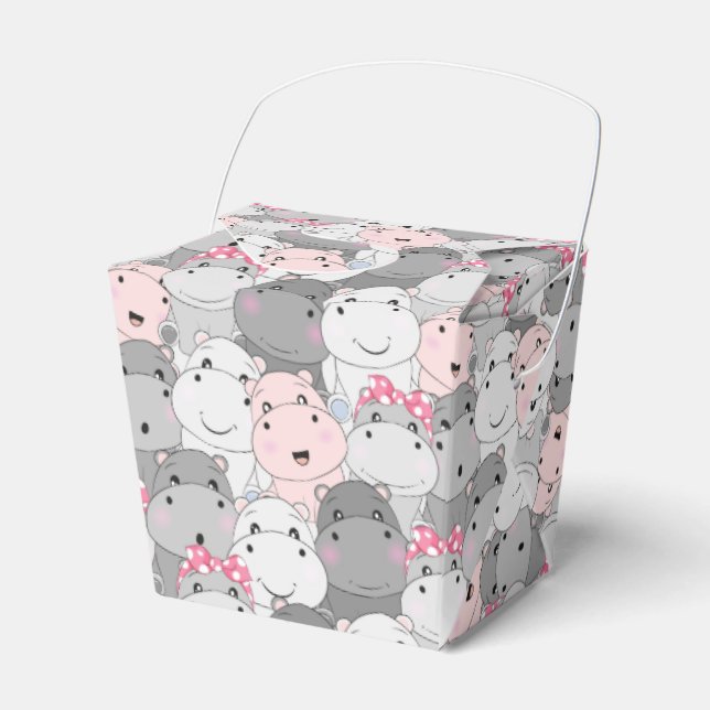 Cute Baby Hippo Favor Box (Front Side)