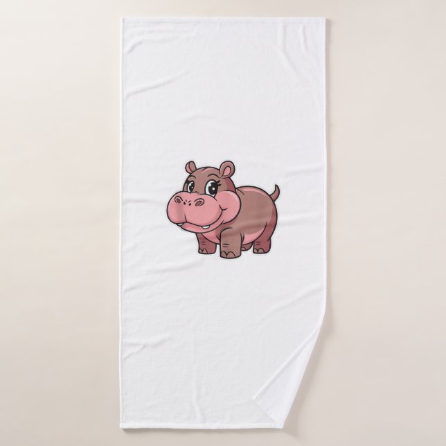 Cute Baby Hippo Moo Deng Tank Top_1 Bath Towel (Bath Towel)