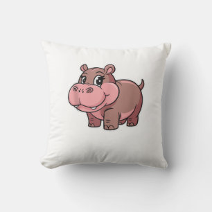 Cute Baby Hippo Moo Deng Tank Top_1 Throw Pillow