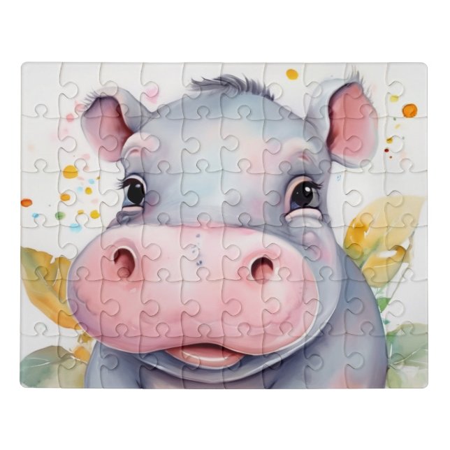 Cute baby hippo Puzzle (Puzzle Horizontal)