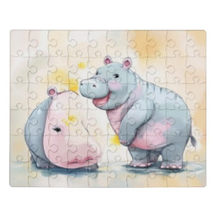 Cute baby hippo Puzzle