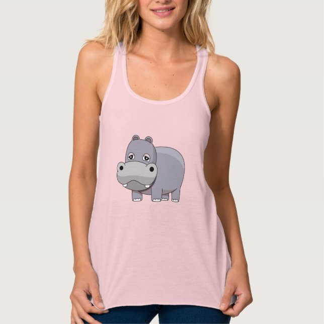 Cute Baby Hippo Tank Top (Front)