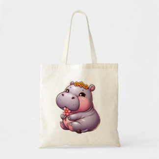 Cute Baby Hippo Tote Bag