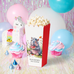 Cute Baby Hippopotamus Watermelon Baby Shower Favor Boxes
