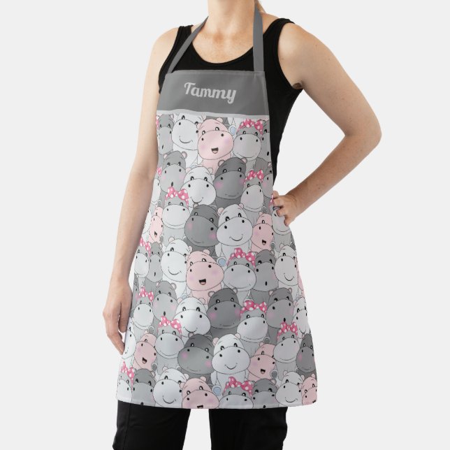Cute Baby Hippos Apron (Insitu)