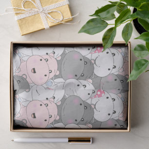 Cute Baby Hippos Tissue Paper