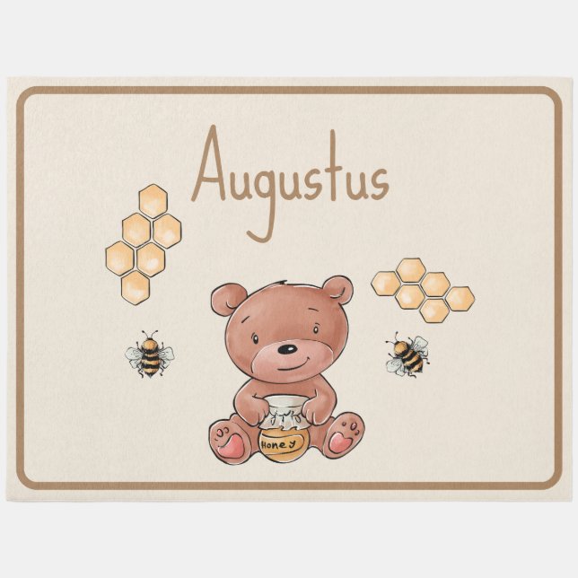 Cute Baby Honey Bear Cub Rug (Front)