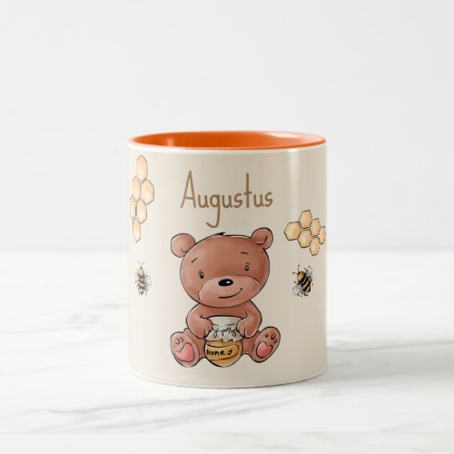 Cute Baby Honey Bear Cub Two_Tone Coffee Mug